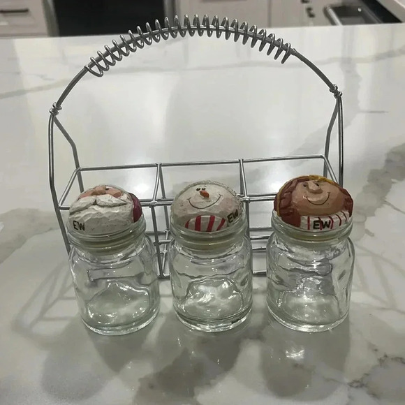 Eddie‎ Walker Apothecary Jar Set Angel Snowman Santa Midwest Cannon Falls - Picture 13 of 16